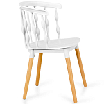 Пластиковый стул на ножках из массива бука Ferret Spiral White варинант исполнения - 3 | Loft Concept в Барнауле