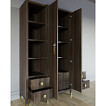 Большой шкаф с витриной Elsa Dreams Walnut варинант исполнения - 3 | Loft Concept в Барнауле