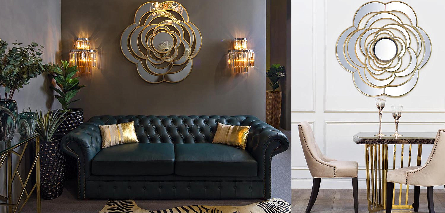 Зеркало Mirrored Flower Gold Зеркало Mirrored Flower Gold - Loft-Concept в Барнауле