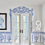 Обои ручная роспись Porto by Alessandra Branca Original colourway on dyed paper варинант исполнения - 2 | Loft Concept в Барнауле