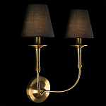 Бра с металлическим основанием бронзового цвета и 2-мя черными конусовидными абажурами Dignity варинант исполнения - 2 | Loft Concept в Барнауле