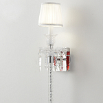 Бра с белым текстильным абажуром и хрустальными подвесками с декоративной кисточкой Lustre Reverie варинант исполнения - 4 | Loft Concept в Барнауле