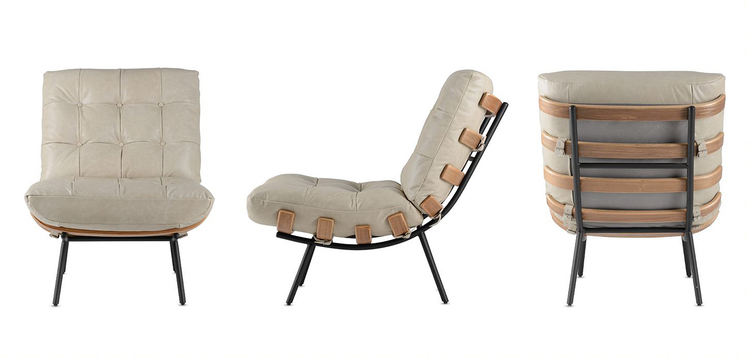Кресло Philbert Chair beige leather Кресло Philbert Chair beige leather - Loft-Concept в Барнауле
