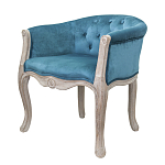 Кресло низкое в стиле прованс Louis French Armchair blue velour варинант исполнения - 3 | Loft Concept в Барнауле