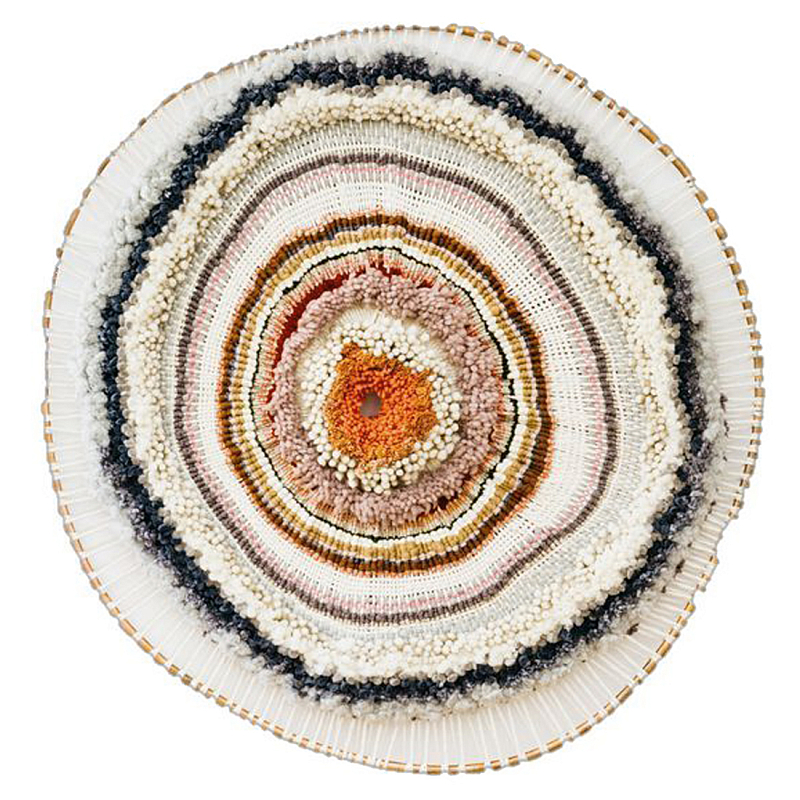 Вязаное Панно из шерсти Круг ivory ( слоновая кость ) Терракотовый в Барнауле | Loft Concept 