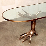 Обеденный стол с фигурным декором бронзового цвета Dichotomy racetrack варинант исполнения - 1 | Loft Concept в Барнауле