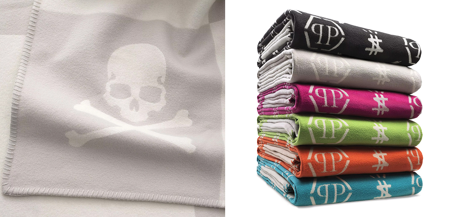 Плед Philipp Plein Plaid Cashmere Skull Grey Плед Philipp Plein Plaid Cashmere Skull Grey - Loft-Concept в Барнауле