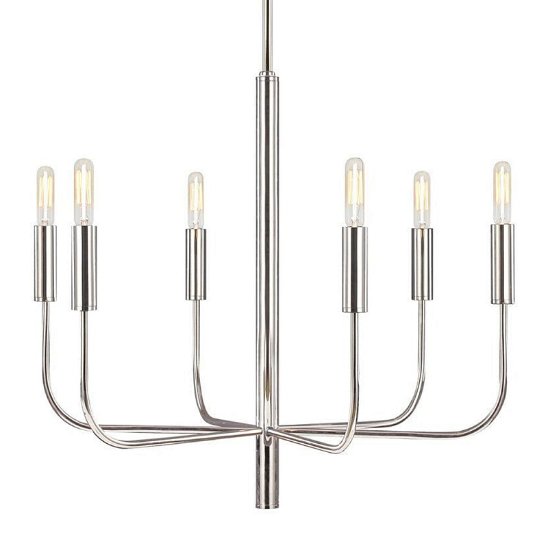 Люстра с 6-ю лампами Chandelier with Seamless Curve Латунь Серебряный в Барнауле | Loft Concept 