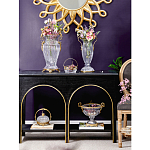 Чаша из прозрачного стекла с бронзовой подставкой и ручками Eden Garden варинант исполнения - 5 | Loft Concept в Барнауле