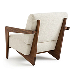 Кресло с обивкой из белого букле Armchair White Boucle варинант исполнения - 2 | Loft Concept в Барнауле