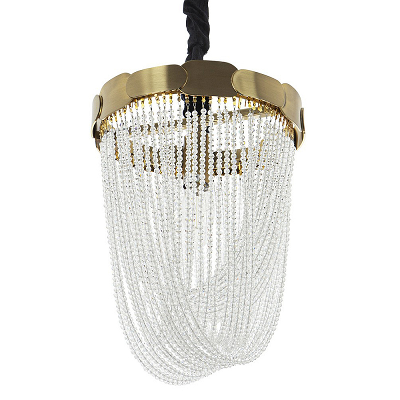 Подвесная люстра с хрустальными подвесками Riche Crystal Metal Chandelier 1 Латунь Прозрачный в Барнауле | Loft Concept 
