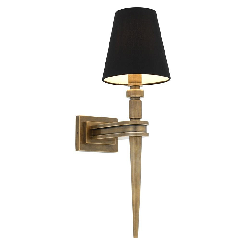 Бра Wall Lamp Waterloo Single Brass Латунь Античная полированная Черный Бра Wall Lamp Waterloo Single Brass Латунь Античная полированная Черный в Барнауле | Loft Concept