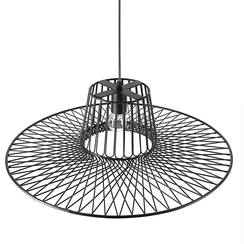 Подвесной светильник с плафоном из металлической сетки Lamp with Metal Mesh Shade Черный в Барнауле | Loft Concept 