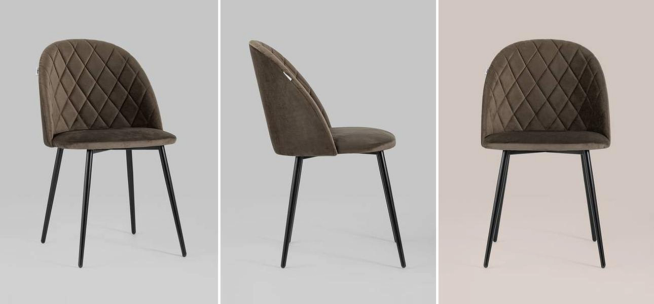 Стул Miruna Rhombus Коричневый Велюр Стул Miruna Rhombus Коричневый Велюр - Loft-Concept в Барнауле