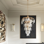 Люстра многоярусная с трубчатыми подвесками Dripping Crystals варинант исполнения - 4 | Loft Concept в Барнауле