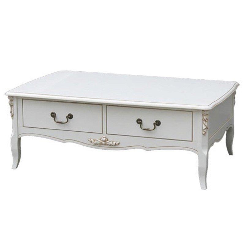 Журнальный стол в стиле прованс с ящиками Montmartre Provence Coffee Table ivory ( слоновая кость ) Бронза Журнальный стол в стиле прованс с ящиками Montmartre Provence Coffee Table ivory ( слоновая кость ) Бронза в Барнауле | Loft Concept