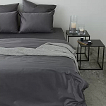 Постельное белье однотонное из сатина темно-серого цвета Eden Line варинант исполнения - 4 | Loft Concept в Барнауле
