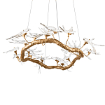 Люстра подвесная с прозрачными стеклянными птичками на ветвях Диаметр 100 см Serip Voa варинант исполнения - 8 | Loft Concept в Барнауле