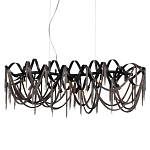 Люстра подвесная линейная с переплетенными металлическими лентами и цепочками Atlantis Chain варинант исполнения - 1 | Loft Concept в Барнауле