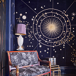 Обои с вышивкой ручной работы Cosmos Original colourway on velvet варинант исполнения - 1 | Loft Concept в Барнауле