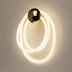 Бра с круглым золотистым основанием и белыми изогнутыми световыми линиями Luke Lampco Tracer Lamp варинант исполнения - 2 | Loft Concept в Барнауле