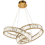 Подвесная люстра в виде изогнутых колец с хрустальным декором Ring Horizontal Oculus Gold Light Chandelier варинант исполнения - 2 | Loft Concept в Барнауле