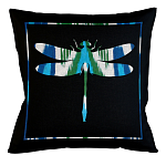 Подушка декоративная стрекоза сине-зеленая Ikat Pattern варинант исполнения - 1 | Loft Concept в Барнауле