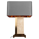 Настольная лампа с основанием из натурального камня c серым прямоугольным абажуром Lapis Tiburtinus варинант исполнения - 3 | Loft Concept в Барнауле