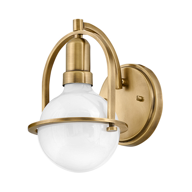 Бра с шарообразной белой лампой и декоративной рамкой Hinkley Латунь в Барнауле | Loft Concept 