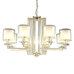 Люстра с 8-ю цилиндрическими плафонами из стекла Laurent варинант исполнения - 1 | Loft Concept в Барнауле