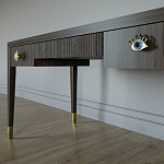 Письменный стол Elsa Dreams Walnut Шпон дерево с двумя ящиками варинант исполнения - 4 | Loft Concept в Барнауле