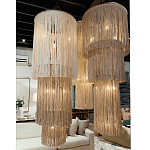 Люстра круглая трехъярусная из бахромы Milk Gradient Braided Fringe варинант исполнения - 2 | Loft Concept в Барнауле