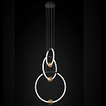 Люстра подвесная светодиодная с 3-мя кольцами Bronze Ring Chandelier варинант исполнения - 1 | Loft Concept в Барнауле