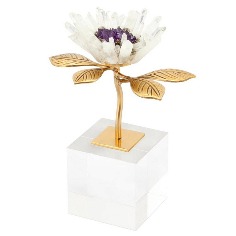 Статуэтка Flower Krizia Белый Золотой Фиолетовый в Барнауле | Loft Concept 