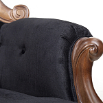 Кресло с мягкой обивкой из черного велюра на 4-х деревянных ножках Evelyn Classical Armchair варинант исполнения - 5 | Loft Concept в Барнауле