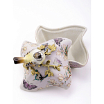 Шкатулка фиолетового цвета с рисунком бабочек и крышкой с фигуркой птицы на ветке Eden Garden варинант исполнения - 6 | Loft Concept в Барнауле