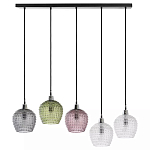 Подвесной светильник каскадный с 5-ю фактурными стеклянными плафонами Cascade with Relief Lampshades варинант исполнения - 1 | Loft Concept в Барнауле