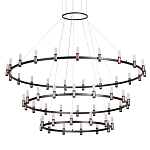 Люстра подвесная с тремя круглыми ярусами и цилиндрическими плафонами Arnaut Light варинант исполнения - 1 | Loft Concept в Барнауле