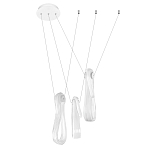 Подвесной светильник белого цвета с 3-мя изогнутыми плафонами Flow Loop варинант исполнения - 4 | Loft Concept в Барнауле