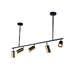 Люстра линейная с 5-ю цилиндрическими плафонами цвета латунь TRIBES CHANDELIER варинант исполнения - 2 | Loft Concept в Барнауле