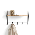 Настенная вешалка с полкой из ротанга Bourn Shelf-hanger варинант исполнения - 2 | Loft Concept в Барнауле