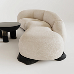 Диван Cannes трехместный с обивкой букле молочного цвета варинант исполнения - 2 | Loft Concept в Барнауле