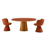 Обеденный стол оранжевый с тонкой столешницей и основанием в виде конуса Viola варинант исполнения - 2 | Loft Concept в Барнауле