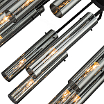 Люстра со стеклянными цилиндрическими плафонами Luminous Cylinders Smoky варинант исполнения - 5 | Loft Concept в Барнауле