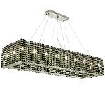 Прямоугольная люстра с хрустальными подвесками Crystal Art Chrome Green Rectangular Chandelier варинант исполнения - 1 | Loft Concept в Барнауле