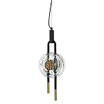 Подвесной светильник черного цвета с прозрачным стеклянным плафоном и золотистой центральной вставкой Virelia  варинант исполнения - 1 | Loft Concept в Барнауле