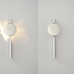 Бра с круглым зеркальным диском на прямоугольном соновании Reflection Circle Glow варинант исполнения - 2 | Loft Concept в Барнауле