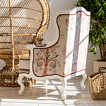 Кресло из массива бука бежевое с растительным орнаментом Raffael Beige Floral Armchair варинант исполнения - 11 | Loft Concept в Барнауле