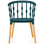 Пластиковый стул на ножках из массива бука Ferret Spiral Green варинант исполнения - 2 | Loft Concept в Барнауле