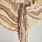 Овальный Современный Гобелен Абстракция в бежевых тонах Shallow варинант исполнения - 2 | Loft Concept в Барнауле